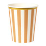 Papieren bekers - gestreept - set van 8