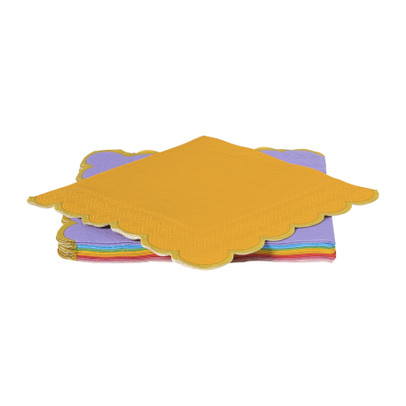 Servetten kartelrandje - multikleur - set van 16
