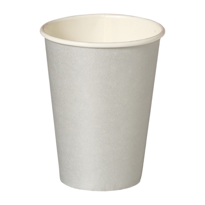 Papieren bekers - zilverkleurig - set van 8