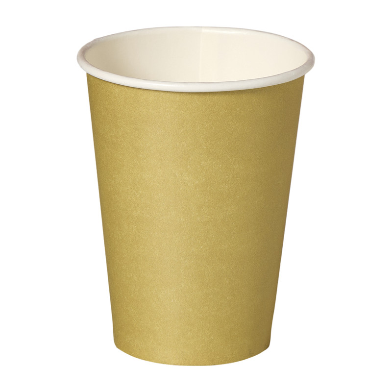 Papieren bekers - goudkleurig - set van 8