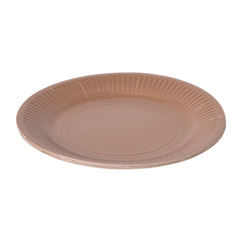 Papieren bordjes - roségoudkleurig - set van 8 