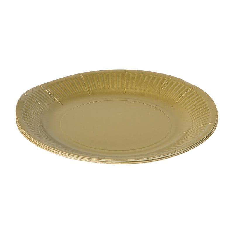 Papieren bordjes - goudkleurig - set van 8