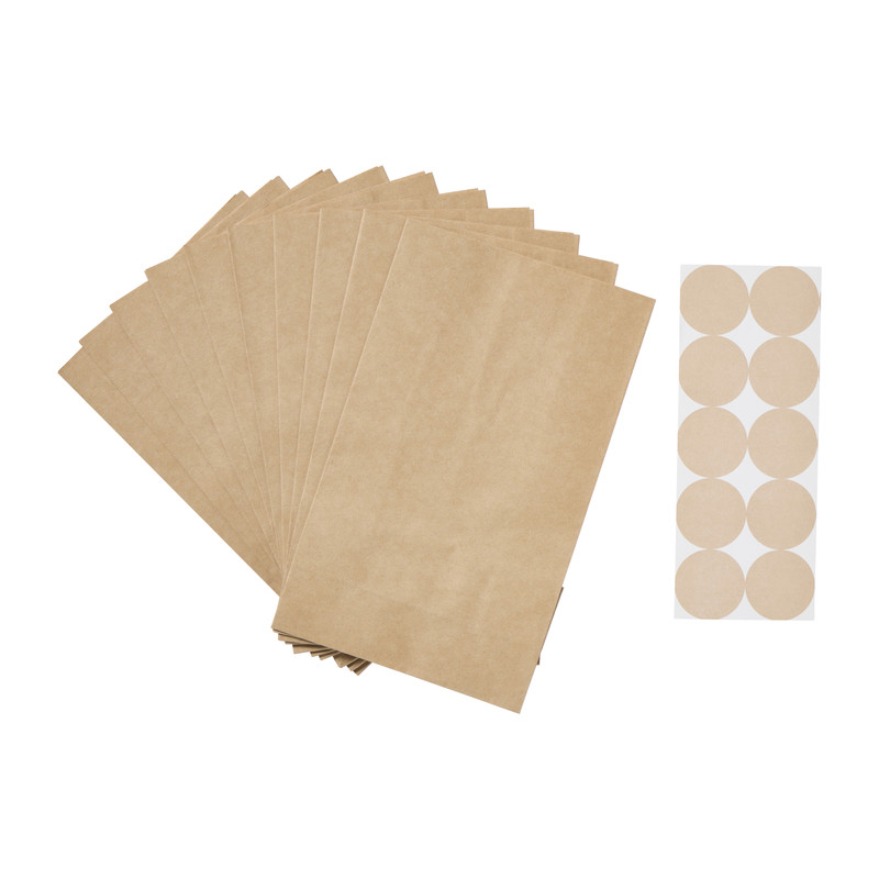 Papieren zakjes craft - multikleur - set van 10