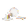 Borden gestreept pastel - ø23 cm - set van 8