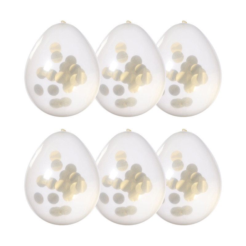 Confetti ballon - goudkleurig - set van 6