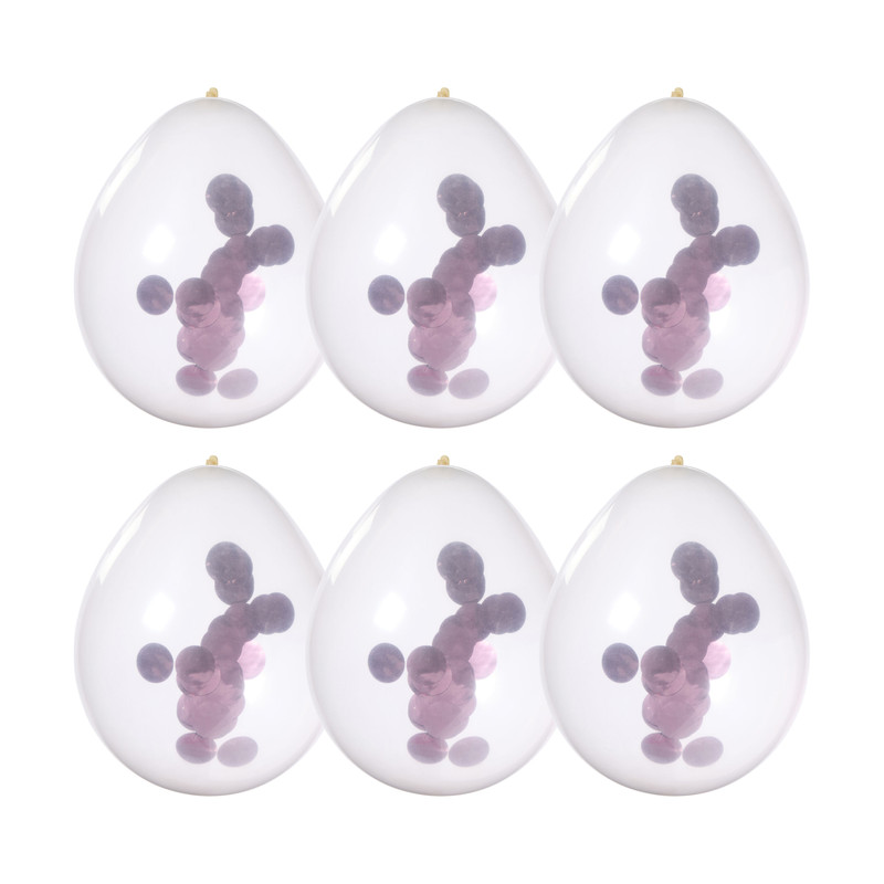 Confetti ballonnen - roségoudkleurig - set van 6