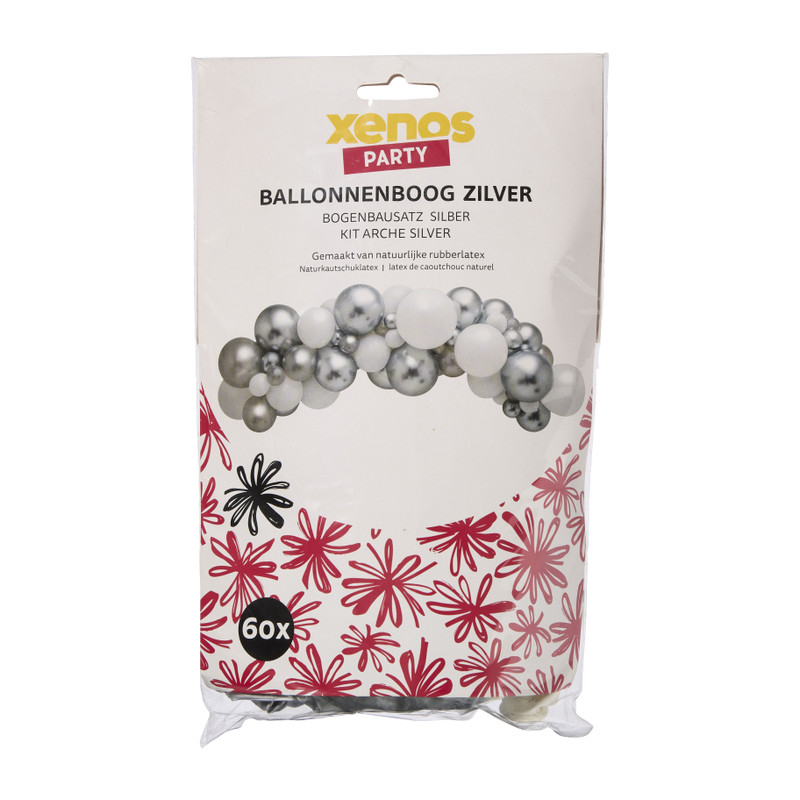 Ballonnenboog - zilverkleurig - set van 60