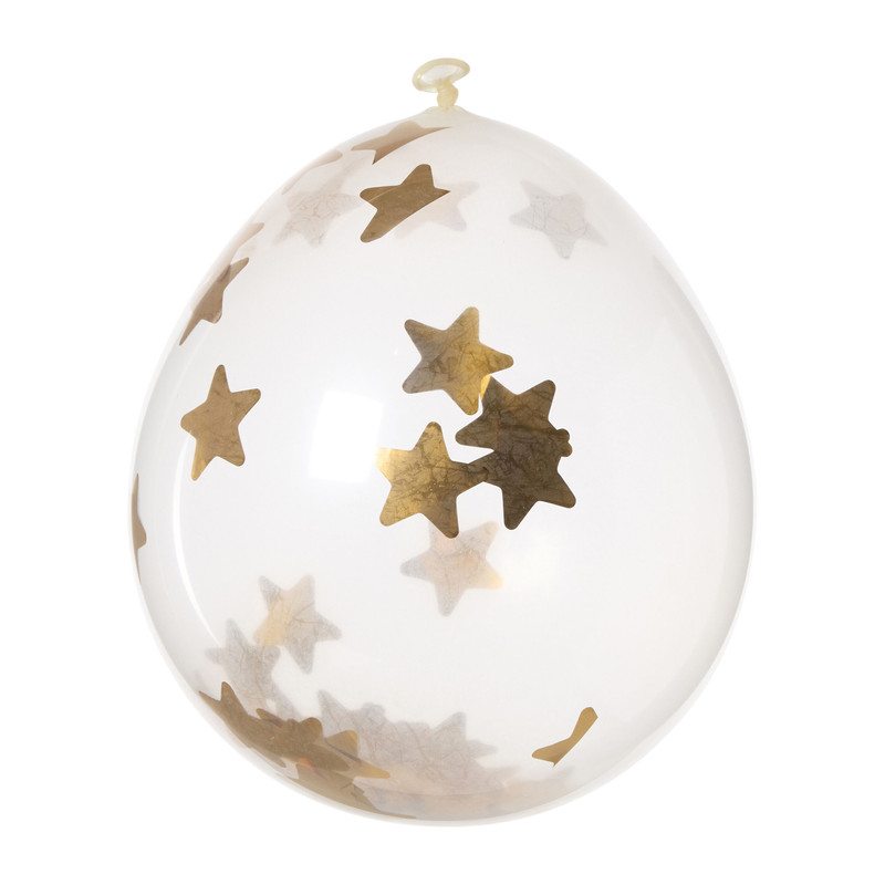 Confetti ballonnen - goudkleurig - set van 6