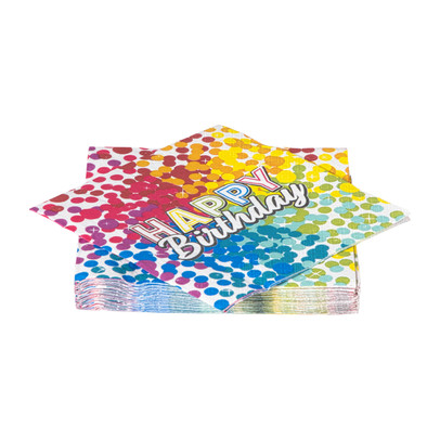 Papieren servetten regenboog - set van 20 - 17x17 cm