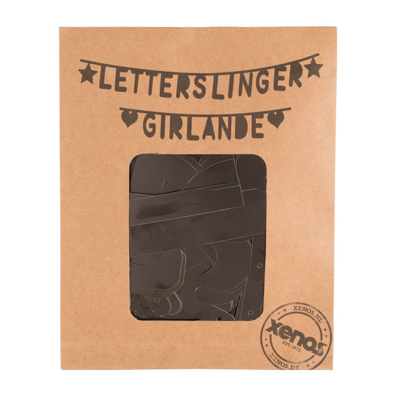 Zwarte letters slinger