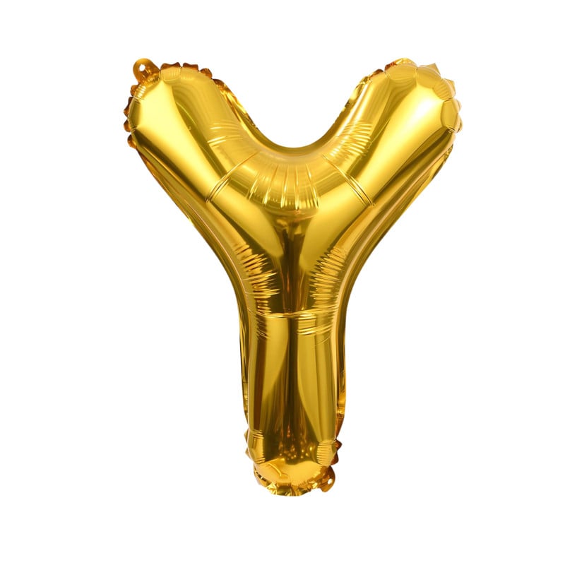 Folieballon Y - goudkleurig - 40 cm