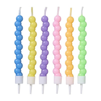 Taartkaarsjes twist - multikleur - set van 6