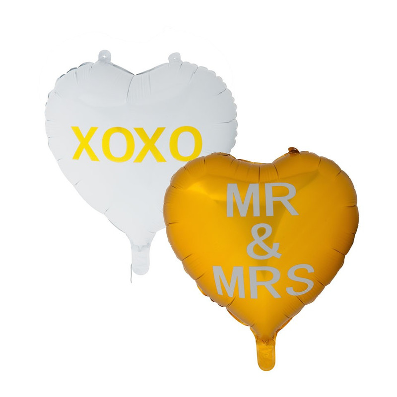Schouderophalend gezond verstand Doe een poging Folie ballon hart - goud/wit - set van 2 | Xenos