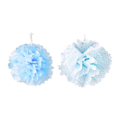 Pompoms - blauw - set van 2