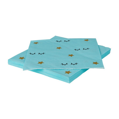 Servetten wink blauw - set van 16 - 12.5x12.5 cm