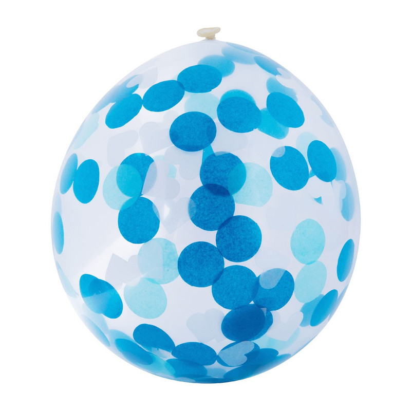 Emulatie geweer zelfmoord Ballon confetti - blauw/wit - set van 6 | Xenos