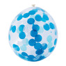 Ballon confetti - blauw/wit - set van 6