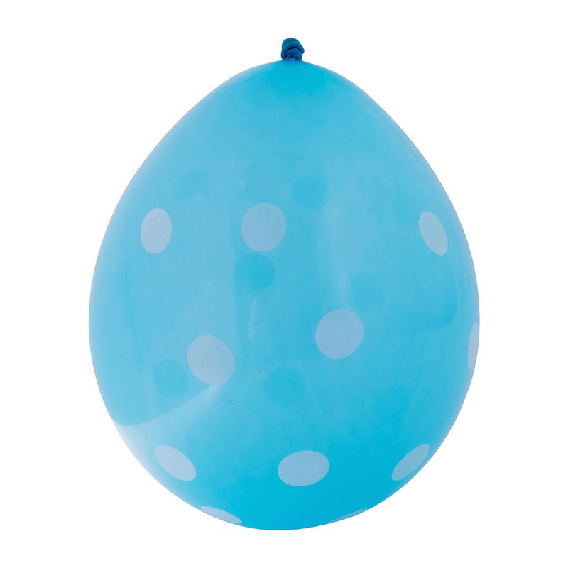 Ballon stip - blauw - set van 10