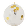 Ballon confetti - goud/wit - set van 6