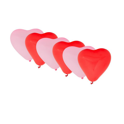 hoed Optimaal systematisch Ballonnen hartvorm - rood/roze - 6 stuks | Xenos