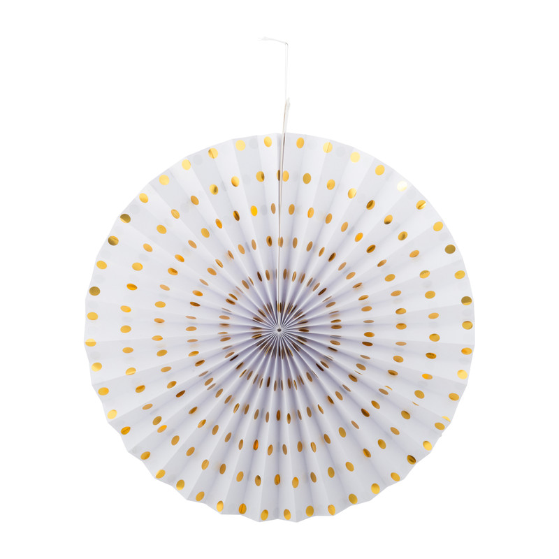 Waaiers goud met wit - set van 6