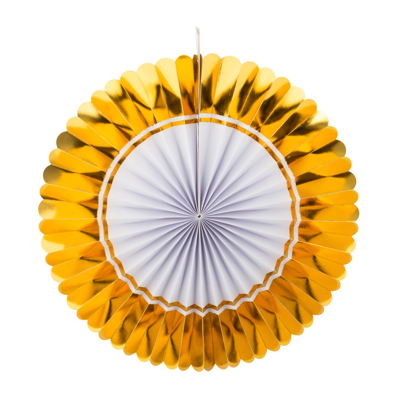 Waaiers goud met wit - set van 6
