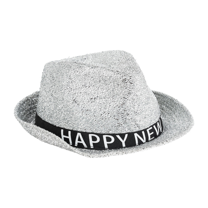 Hoed happy new year - zilver - maat 58