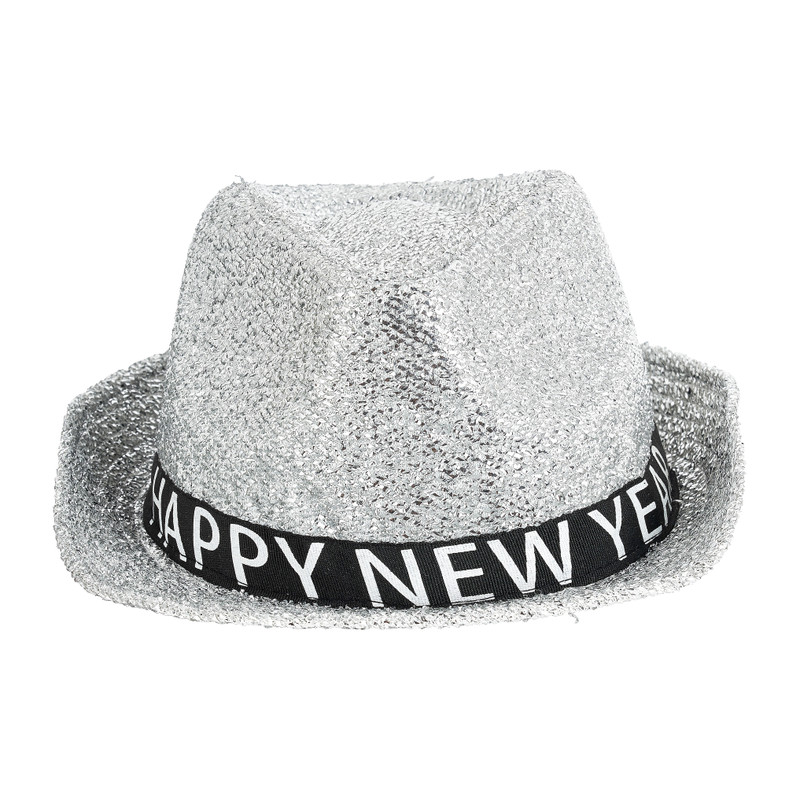 Hoed happy new year - zilver - maat 58 