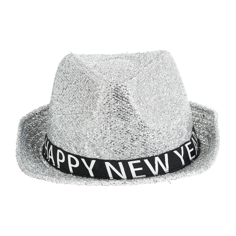 Hoed happy new year - zilver - maat 60