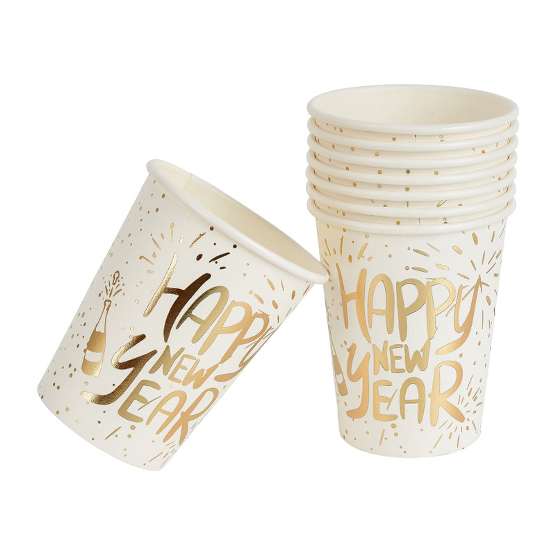 Bekers happy new year - set van 8 