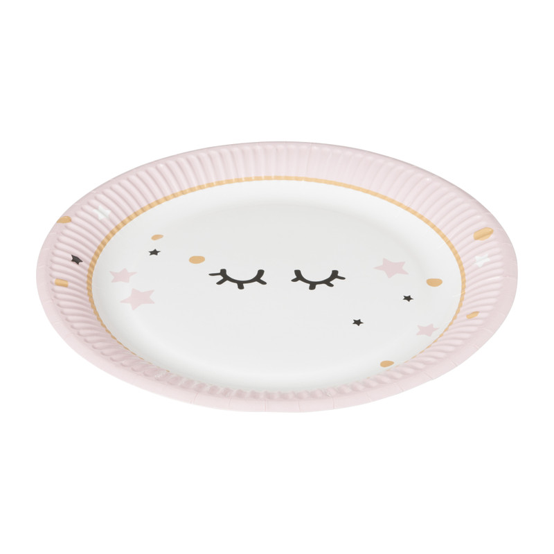 Bord Wink roze - set van 8 - ø23 cm