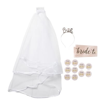 Bride to be set - wit/goud - set van 4