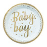 Bord baby boy - blauw/goudkleurig - set van 8