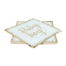 Servetten baby boy - blauw/goudkleurig - set van 8