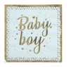Servetten baby boy - blauw/goudkleurig - set van 8