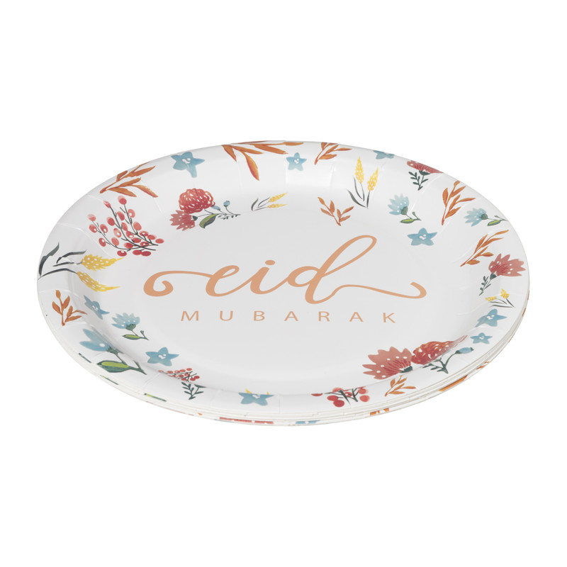 Bord Eid Mubarak - set van 8 - ø23 cm