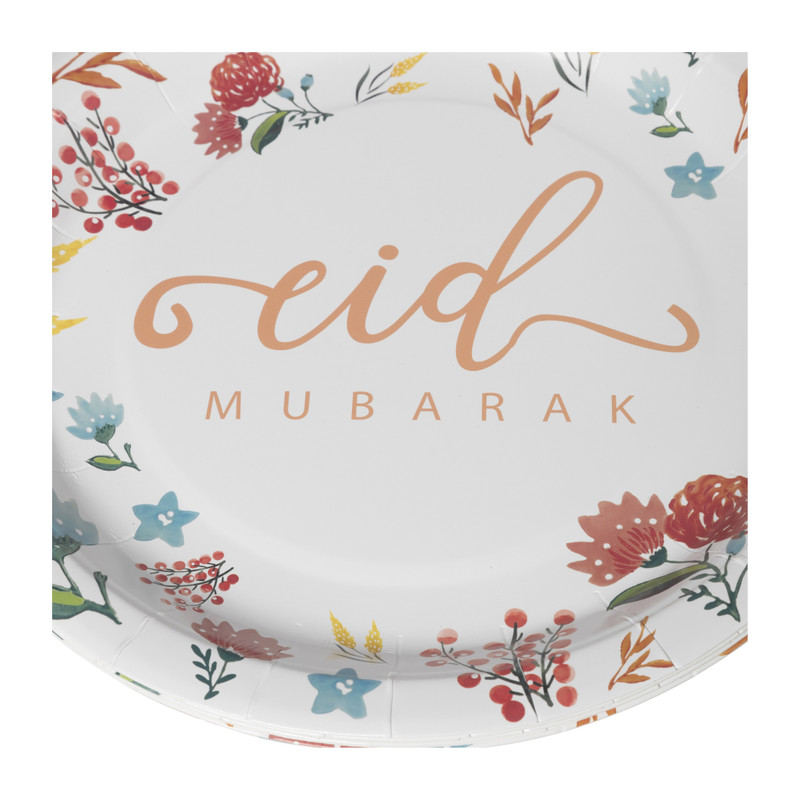 Bord Eid Mubarak - set van 8 - ø23 cm
