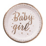Bord baby girl - roze/koperkleurig - set van 8