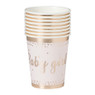 Bekers baby girl - papier - roze/goud - set van 8