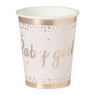 Bekers baby girl - papier - roze/goud - set van 8