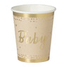 Bekers baby - papier - bruin/goud - set van 8