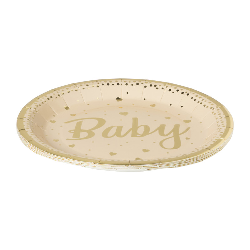 Bord baby - goudkleurig - set van 8