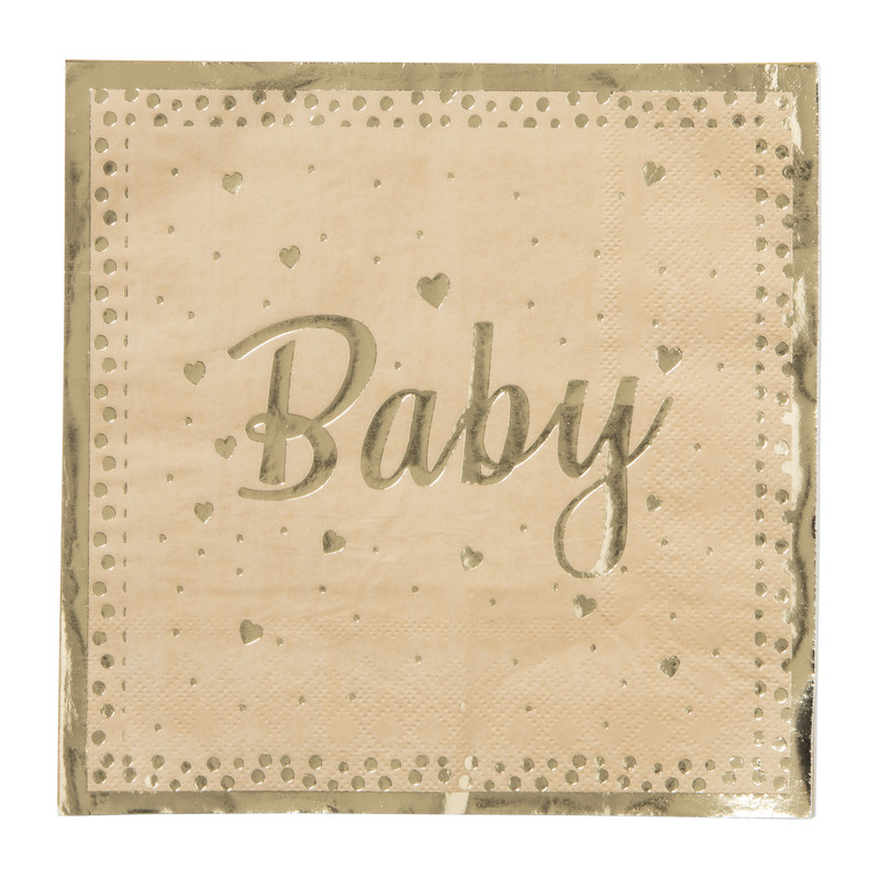 Servetten baby - goudkleurig - set van 16