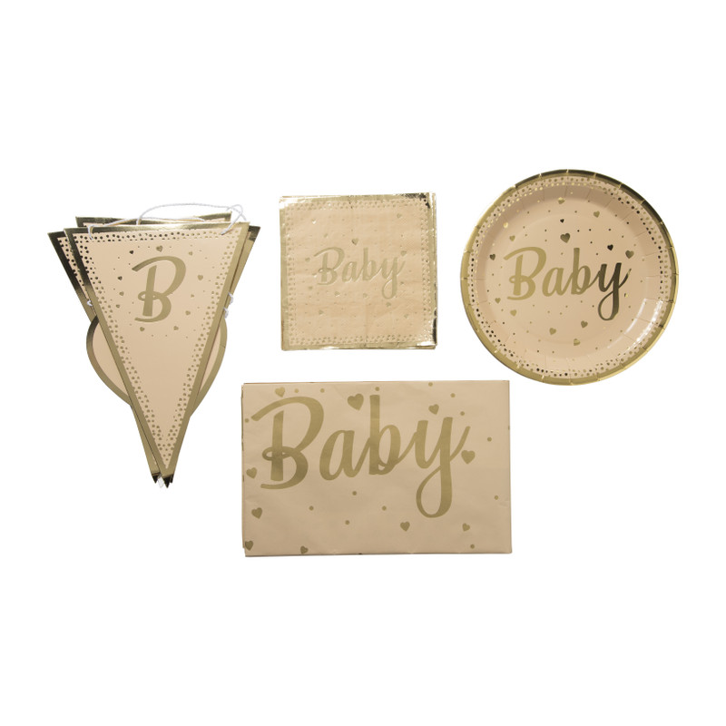 Servetten baby - goudkleurig - set van 16