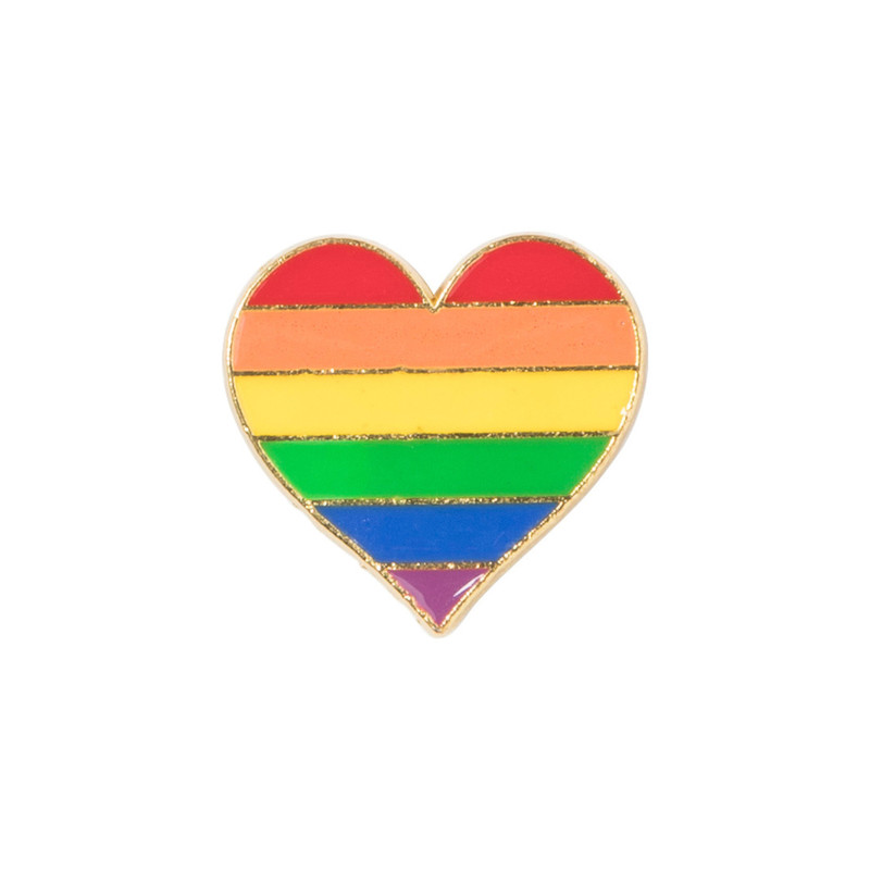 Broche hartje - regenboog