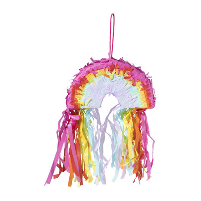 Mini piñata regenboog - multikleur - 10x15x4 cm