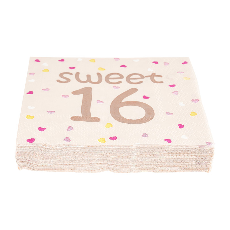 Servetten sweet 16 - set van 16