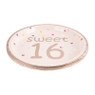 Bordjes sweet 16 - roze - set van 8
