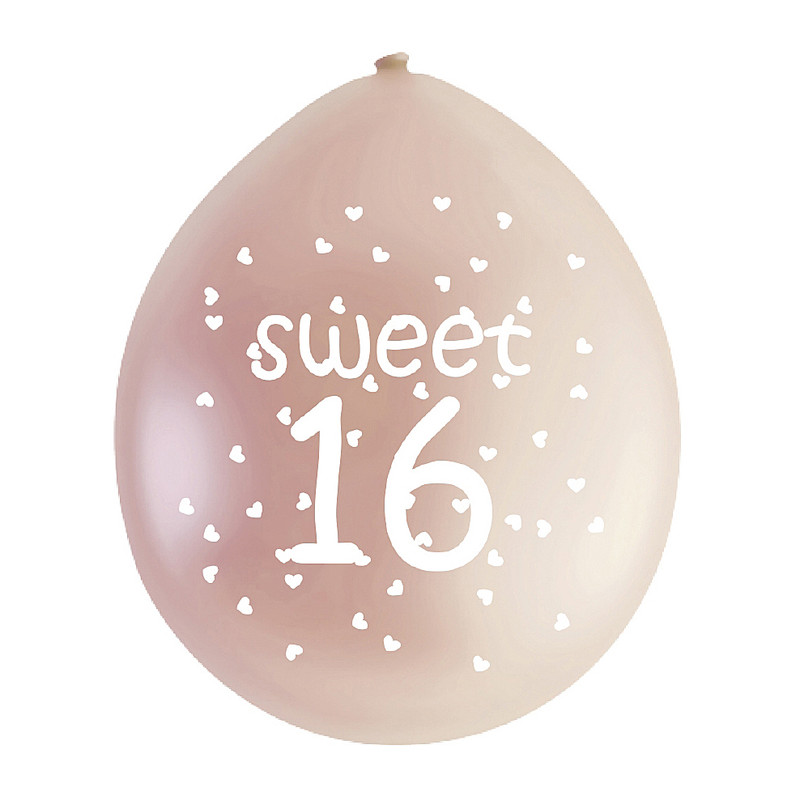 Ballon 16 jaar - diverse kleuren - set van 9