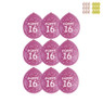 Ballon 16 jaar - diverse kleuren - set van 9